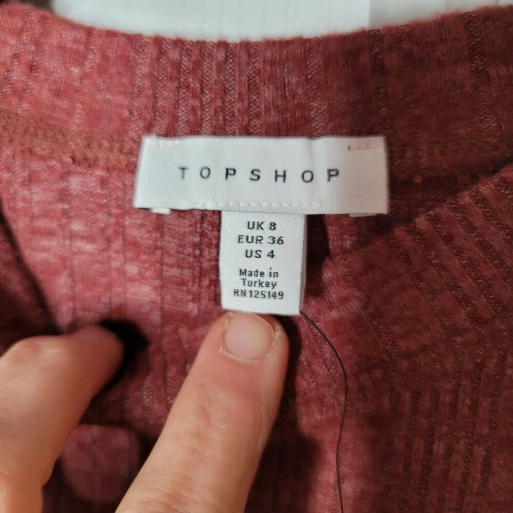 Topshop Split Back Cut & Sew Sweater Crewneck size US4 - Picture 4 of 5